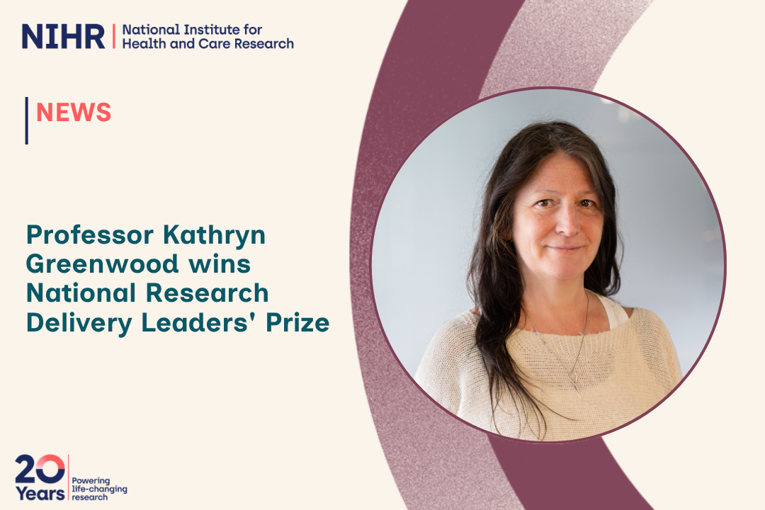 Professor Kathryn Greenwood wins National Research Delivery Leaders' Prize 